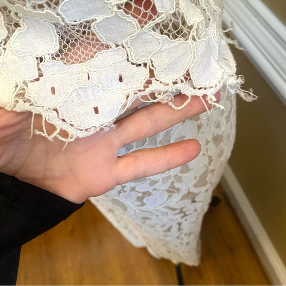 LuLu’s lace off white nude lined halter jumpsuit - Picture 10 of 11